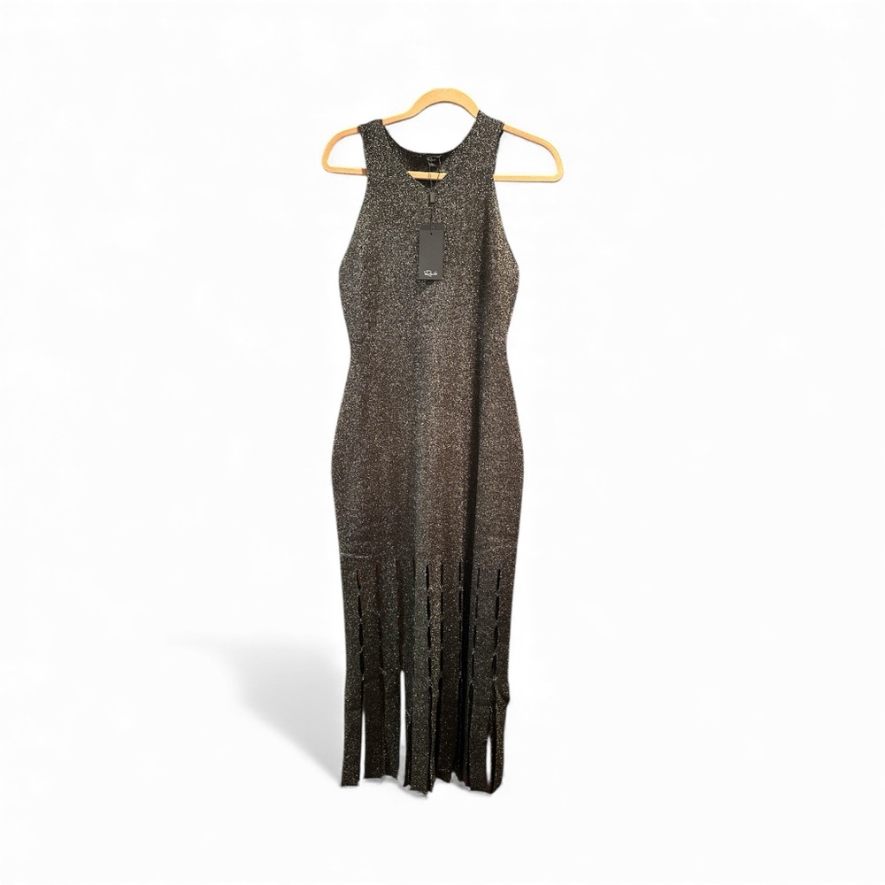 NWT Rails Kaia Metallic Fringed Midi-Dress